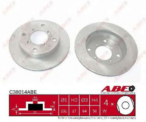 Front brake disc ventilated ABE C38014ABE