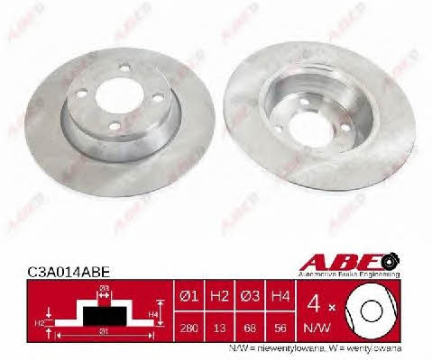 Unventilated front brake disc ABE C3A014ABE