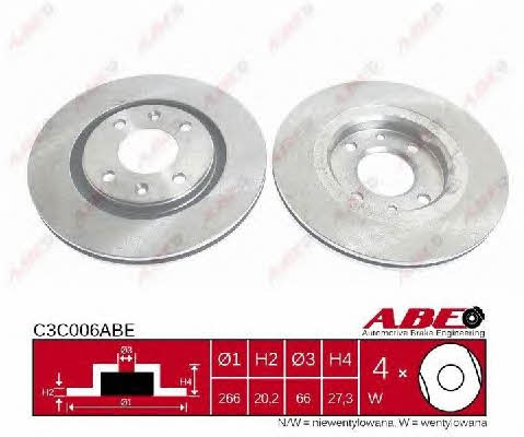 Front brake disc ventilated ABE C3C006ABE