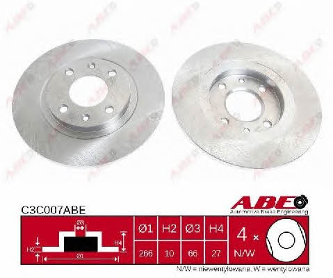 ABE C3C007ABE Unventilated front brake disc C3C007ABE