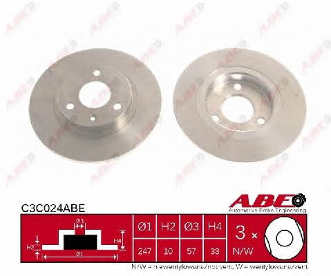 ABE C3C024ABE Unventilated front brake disc C3C024ABE