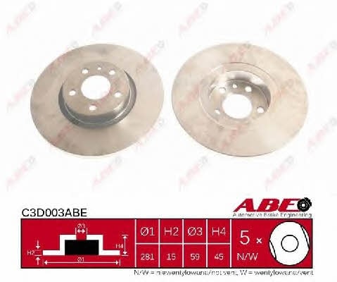 ABE C3D003ABE Unventilated front brake disc C3D003ABE