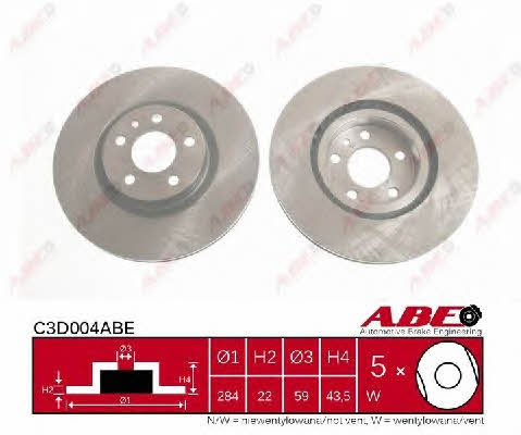 Front brake disc ventilated ABE C3D004ABE
