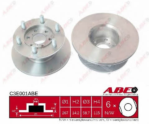 Unventilated front brake disc ABE C3E001ABE
