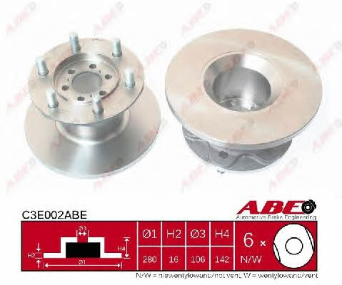 ABE C3E002ABE Unventilated front brake disc C3E002ABE