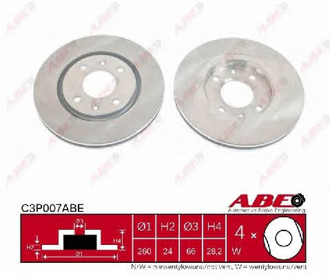 ABE C3P007ABE Front brake disc ventilated C3P007ABE