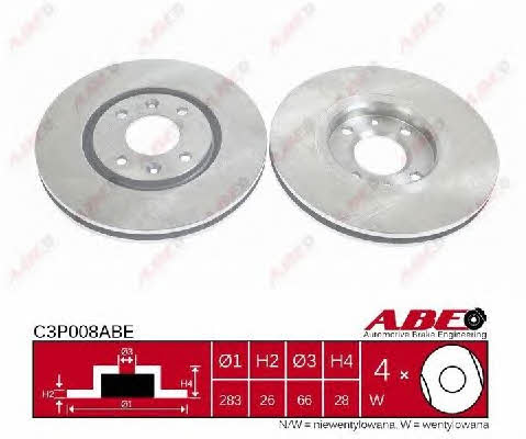 ABE C3P008ABE Front brake disc ventilated C3P008ABE