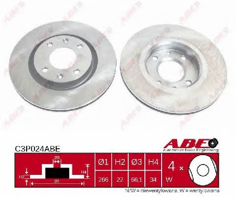 Front brake disc ventilated ABE C3P024ABE
