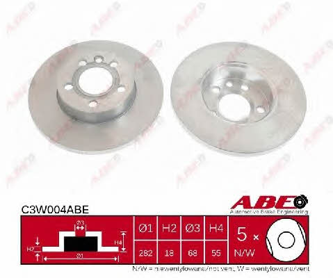 ABE Unventilated front brake disc – price 101 PLN
