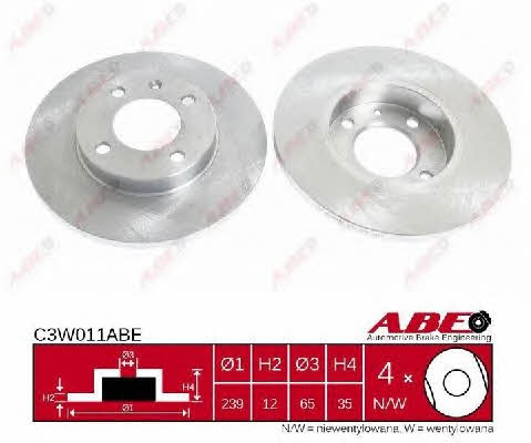 Unventilated front brake disc ABE C3W011ABE