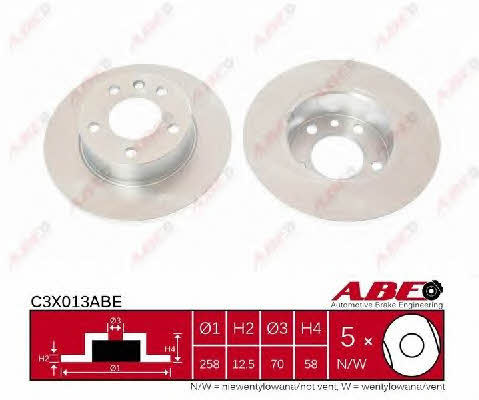 ABE C3X013ABE Unventilated front brake disc C3X013ABE