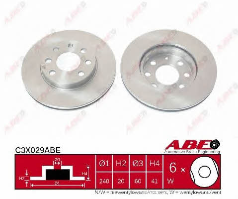 Front brake disc ventilated ABE C3X029ABE