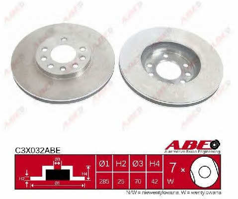Front brake disc ventilated ABE C3X032ABE