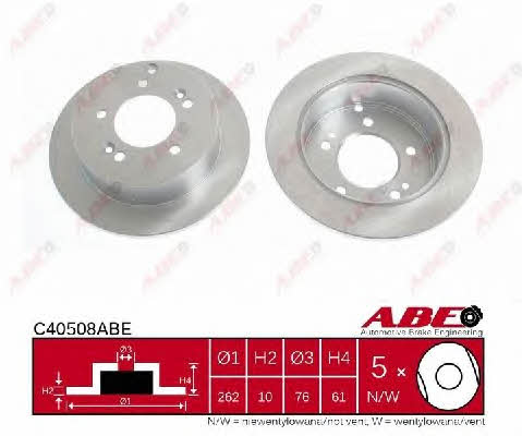 Rear brake disc, non-ventilated ABE C40508ABE