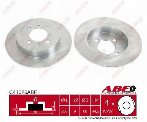 ABE C41026ABE Rear brake disc, non-ventilated C41026ABE