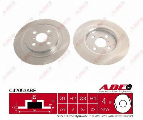 ABE C42053ABE Rear brake disc, non-ventilated C42053ABE