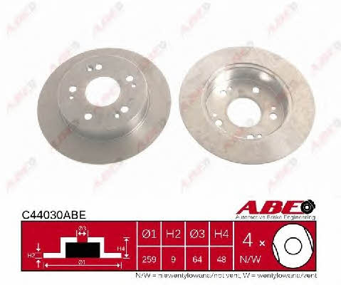 Rear brake disc, non-ventilated ABE C44030ABE