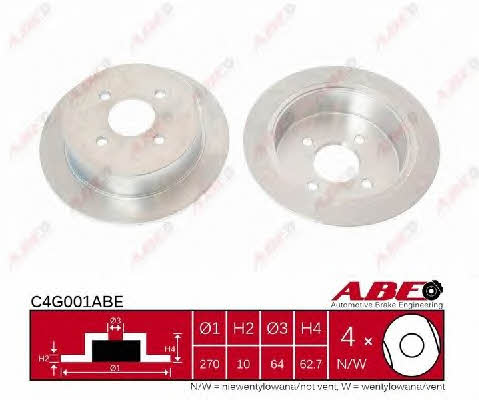 ABE C4G001ABE Rear brake disc, non-ventilated C4G001ABE