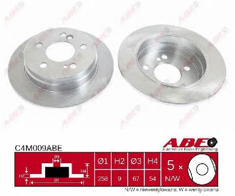 ABE C4M009ABE Rear brake disc, non-ventilated C4M009ABE