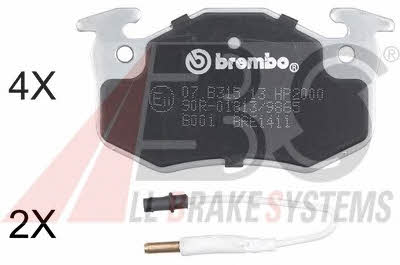 ABS 36580S Brake Pad Set, disc brake 36580S