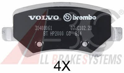 ABS 37562S Brake Pad Set, disc brake 37562S