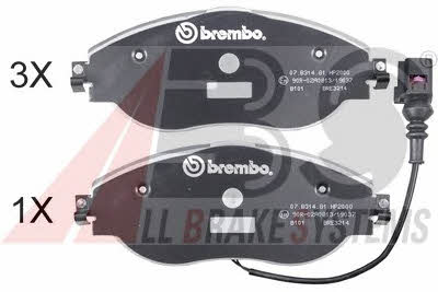 ABS 37872S Brake Pad Set, disc brake 37872S