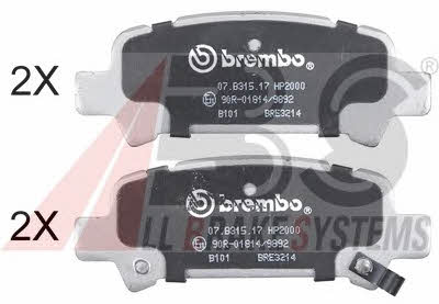 ABS 37164S Brake Pad Set, disc brake 37164S