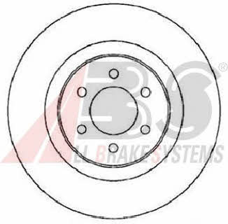 ABS 16720 Front brake disc ventilated 16720
