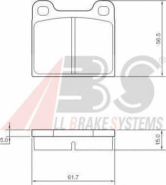 ABS 36009 OE Brake Pad Set, disc brake 36009OE