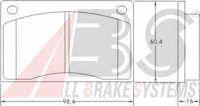 Brake pad Volvo 260: 36047 ABS Brake pad set