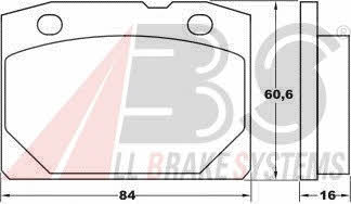 Brake Pad Set, disc brake ABS 36080