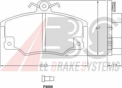 Brake Pad Set, disc brake ABS 36521