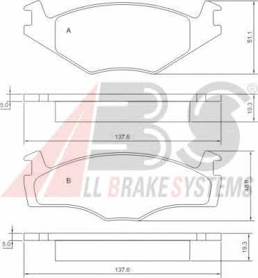 ABS 36536 OE Brake Pad Set, disc brake 36536OE