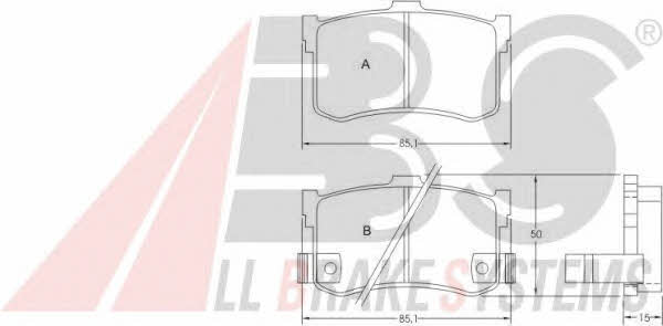 Disc brake pad set MG MGF: 36627 ABS Brake pad set