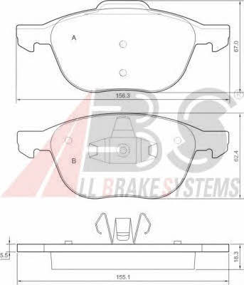 ABS 37422 OE Brake Pad Set, disc brake 37422OE