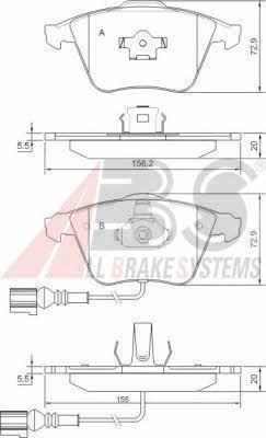 ABS 37426 OE Brake Pad Set, disc brake 37426OE