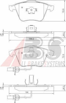 ABS 37428 OE Brake Pad Set, disc brake 37428OE