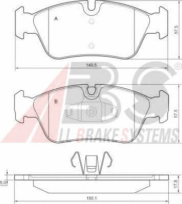 ABS 37436 OE Brake Pad Set, disc brake 37436OE