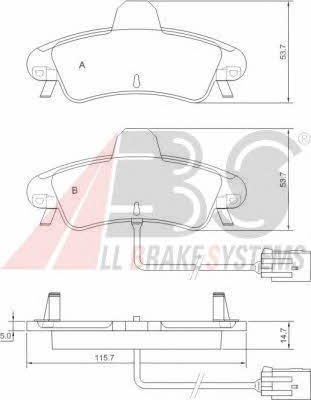 ABS 37498 OE Brake Pad Set, disc brake 37498OE