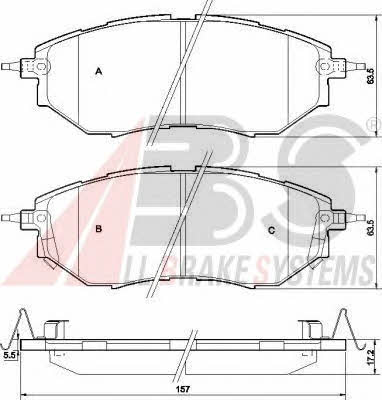 ABS 37502 OE Brake Pad Set, disc brake 37502OE