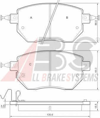 ABS 37504 OE Brake Pad Set, disc brake 37504OE