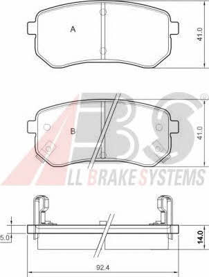 ABS 37515 OE Brake Pad Set, disc brake 37515OE