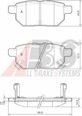 ABS 37580 OE Brake Pad Set, disc brake 37580OE