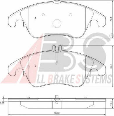 ABS 37586 OE Brake Pad Set, disc brake 37586OE