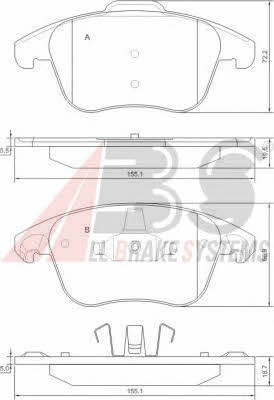 ABS 37599 OE Brake Pad Set, disc brake 37599OE