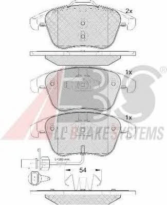 Brake pad set ABS 37612