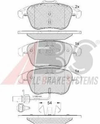 ABS 37612 OE Brake Pad Set, disc brake 37612OE
