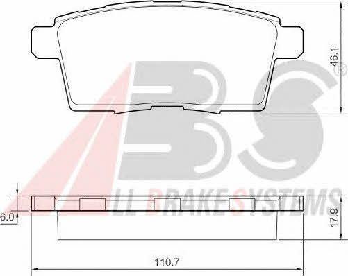 ABS 37644 OE Brake Pad Set, disc brake 37644OE