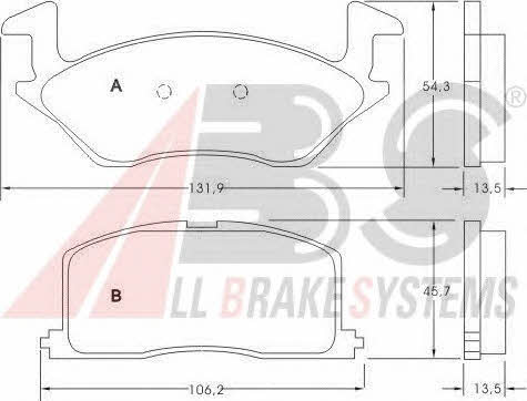 ABS 36711 OE Brake Pad Set, disc brake 36711OE