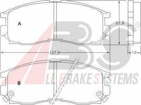 ABS 36763 OE Brake Pad Set, disc brake 36763OE